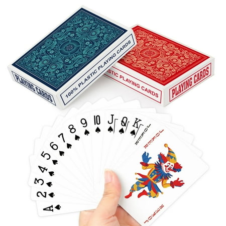 Neasyth Waterproof Playing Cards, Plastic Playing Cards, 2 Decks Poker Size Regular Index for Adults