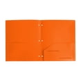 thumbnail image 1 of Plastic Pocket Folders 3 Hole Punched with 2 Pockets, Hold Letter Size Paper, Pocket Folders with Business Card Holder,Two Pocket Folder,Student Office Supplies,Back to School Supplies,Orange, 1 of 8