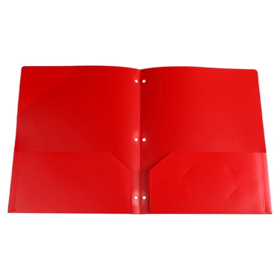 Plastic Pocket Folders 3 Hole Punched with 2 Pockets, Business Card Slot,Hold Letter Size Paper, 1-Pack