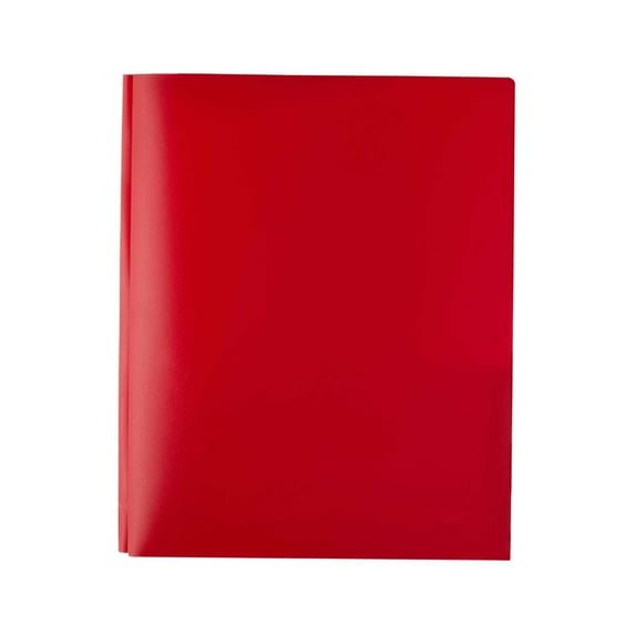 EKIDAZB Plastic Pocket Folders with Prongs with Fasteners, 1Pc Red Poly Folder, Durable Pockets Folders with Brads, File Folders with Prongs for School, Home, and Office, Red