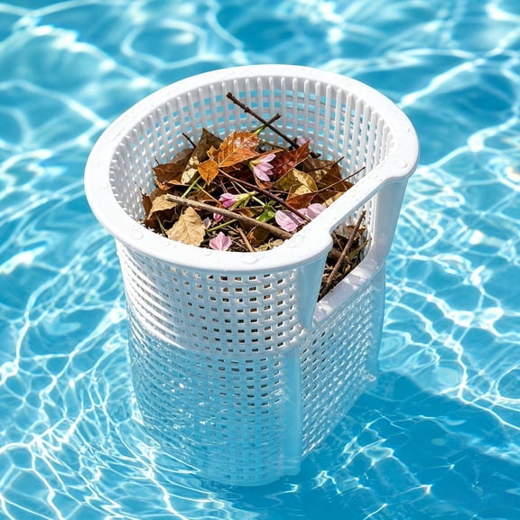 Plastic Pool Skimmer Basket with Handle, Replacement Filter Basket for Swimming Pool, Standard Size Sand Pump Strainer