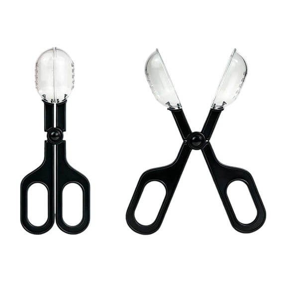 Plastic Poop Clip for Insect Snake Mouse Feeding,Black Reptile Pet Feeding Tongs, Terrarium Cleaning Tool,