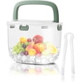 thumbnail image 1 of Plastic Portable Clear Ice Cube Storage Bin with Lid and Tong for Freezer, 1 of 9