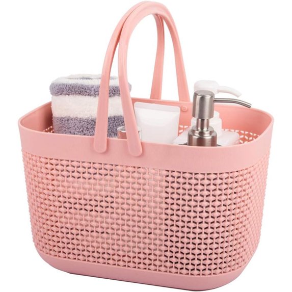 Plastic Portable Shower Caddy Basket,pink