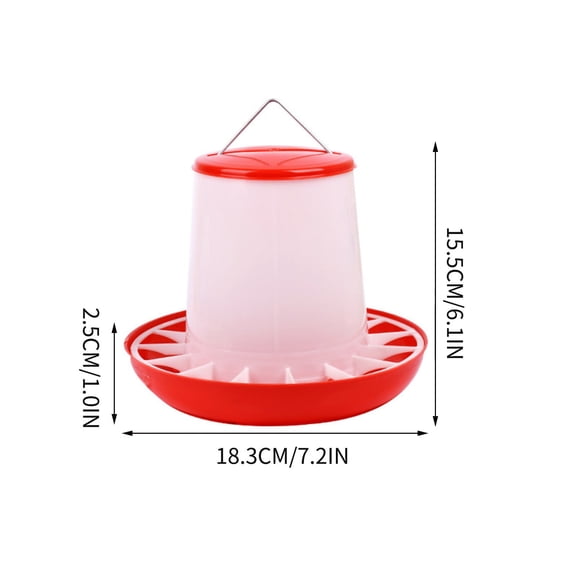 Plastic Poultry Feeder with Lid and Handle, Hanging or Ground Placement, 1.5kg Capacity, Great for Baby Chicks and Chickens, Versatile