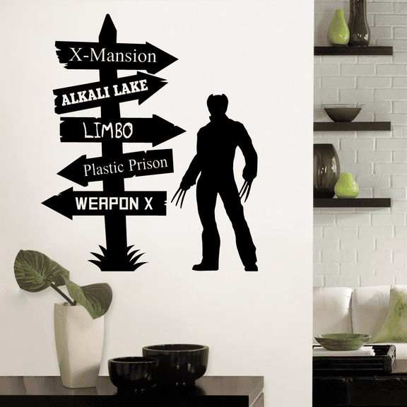 Plastic Prison Alkali Lake Pathway Signage Cartoon Wall Sticker Art Decal for Girls Boys Room Bedroom Nursery Kindergarten House Fun Home Decors Stickers Wall Art Vinyl Decoration Size (18x20 inch)