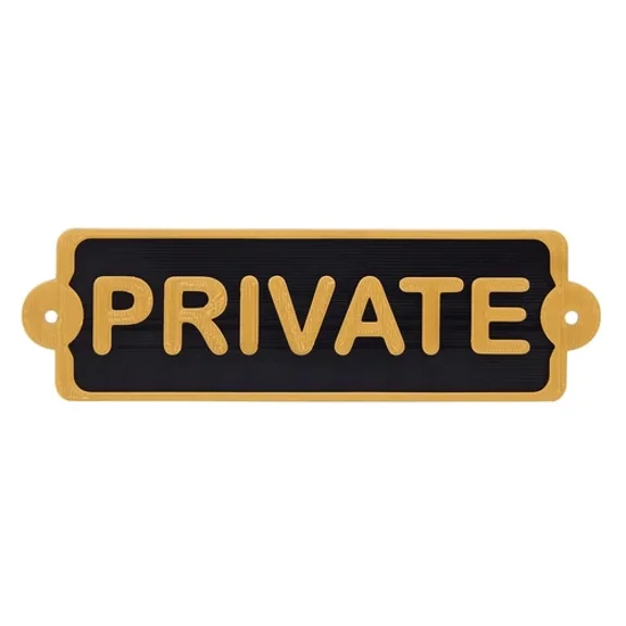 Plastic Private Privacy Sign Plaque Office Or Home Dcor Mount To Door Or Wall