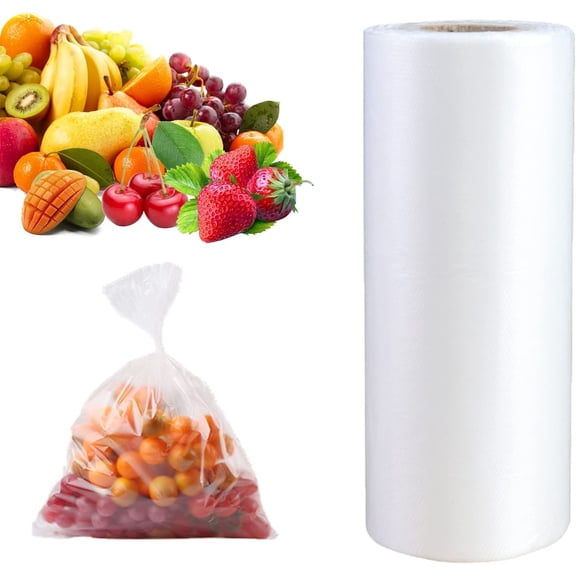 Plastic Produce Bag, Clear Food Storage bags, 12 X 16 Inches on a Roll, Food Storage Bags for Fruits, Vegetables, 350 Bags,1Roll Can be twisted
