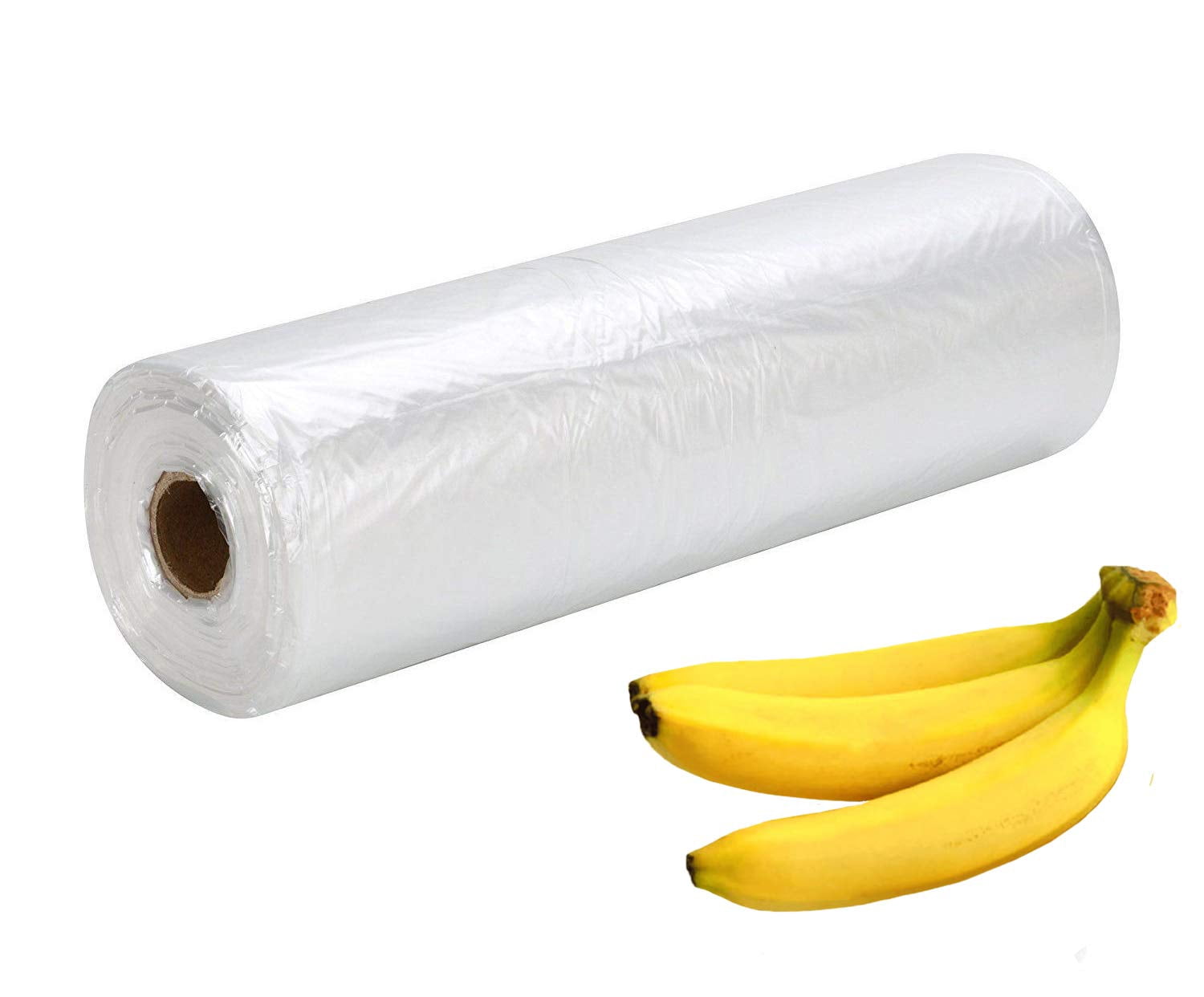 Clear Produce Bags Roll, Gusseted Flat Bottom LDPE, 200 Count, 72 x 52 in