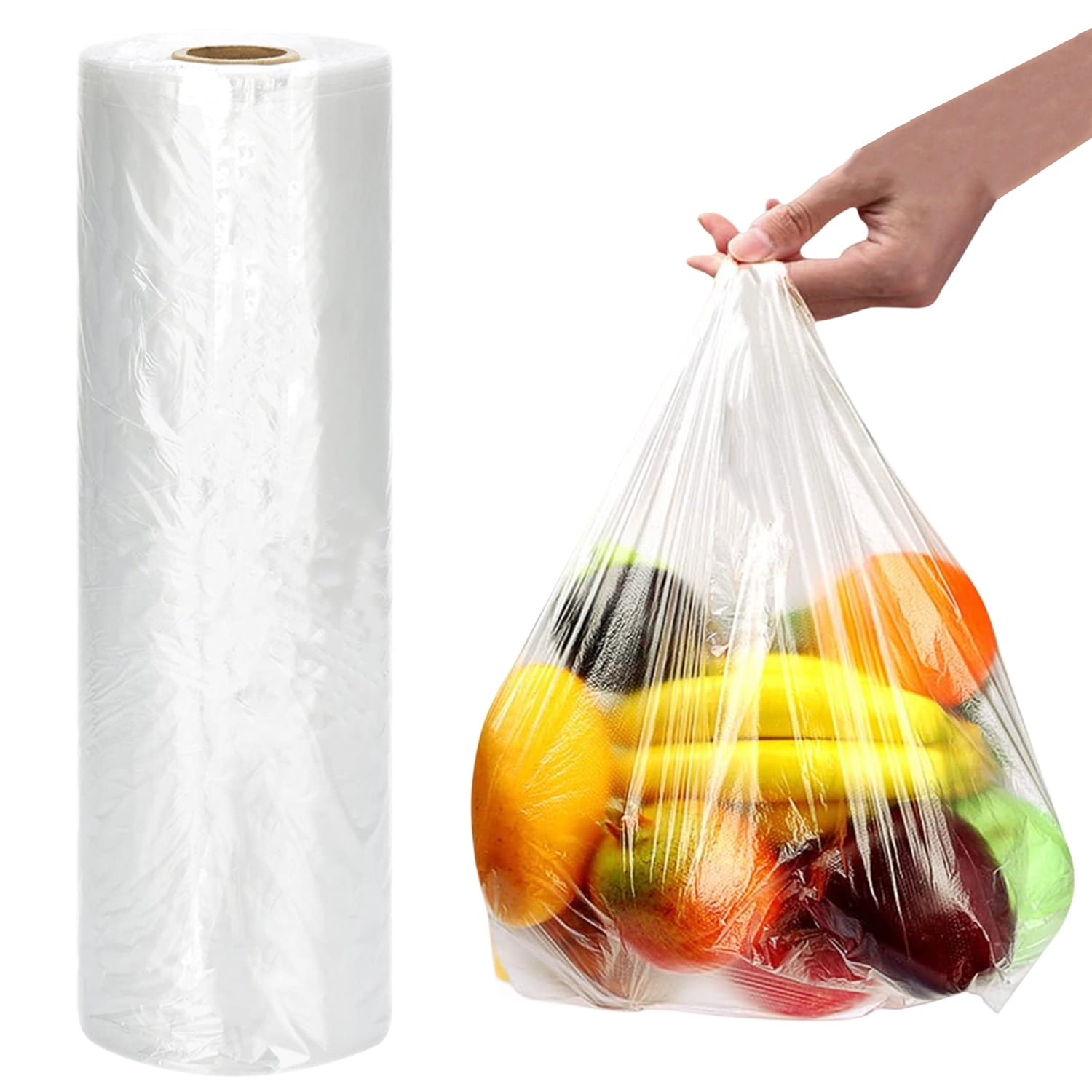 FungLam Food Storage Bags, 12 x 20 Plastic Produce Bag on a Roll Fruit