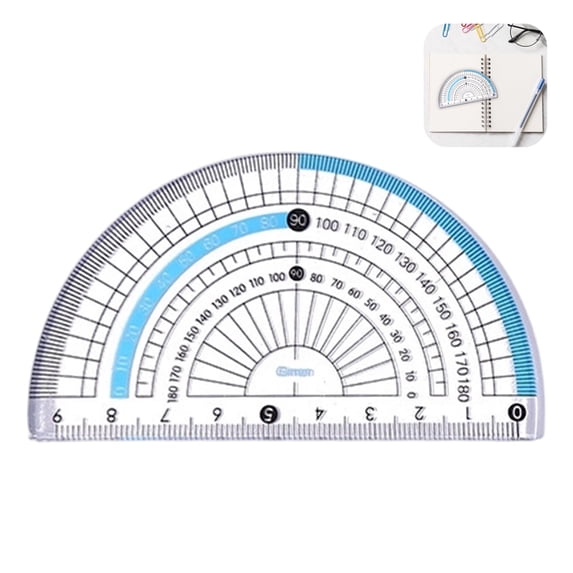 Plastic Protractor | Oimcto 180 Semicircular Protractor, Student Measuring Tool for Geometry Classroom Student School, Office Supplies - A