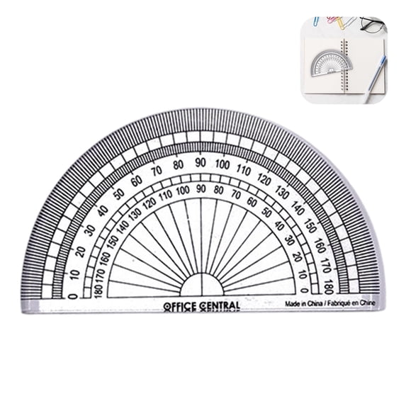 Plastic Protractor | Oimcto 180 Semicircular Protractor, Student Measuring Tool for Geometry Classroom Student School, Office Supplies - C
