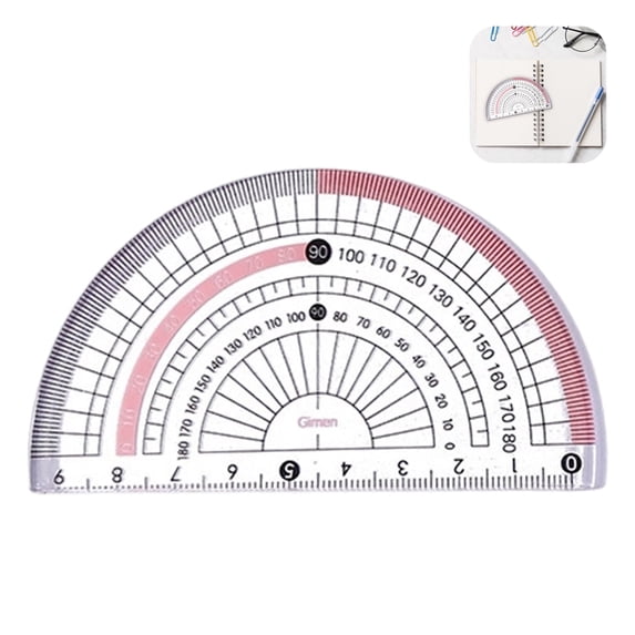 Plastic Protractor | Oimcto 180 Semicircular Protractor, Student Measuring Tool for Geometry Classroom Student School, Office Supplies - D