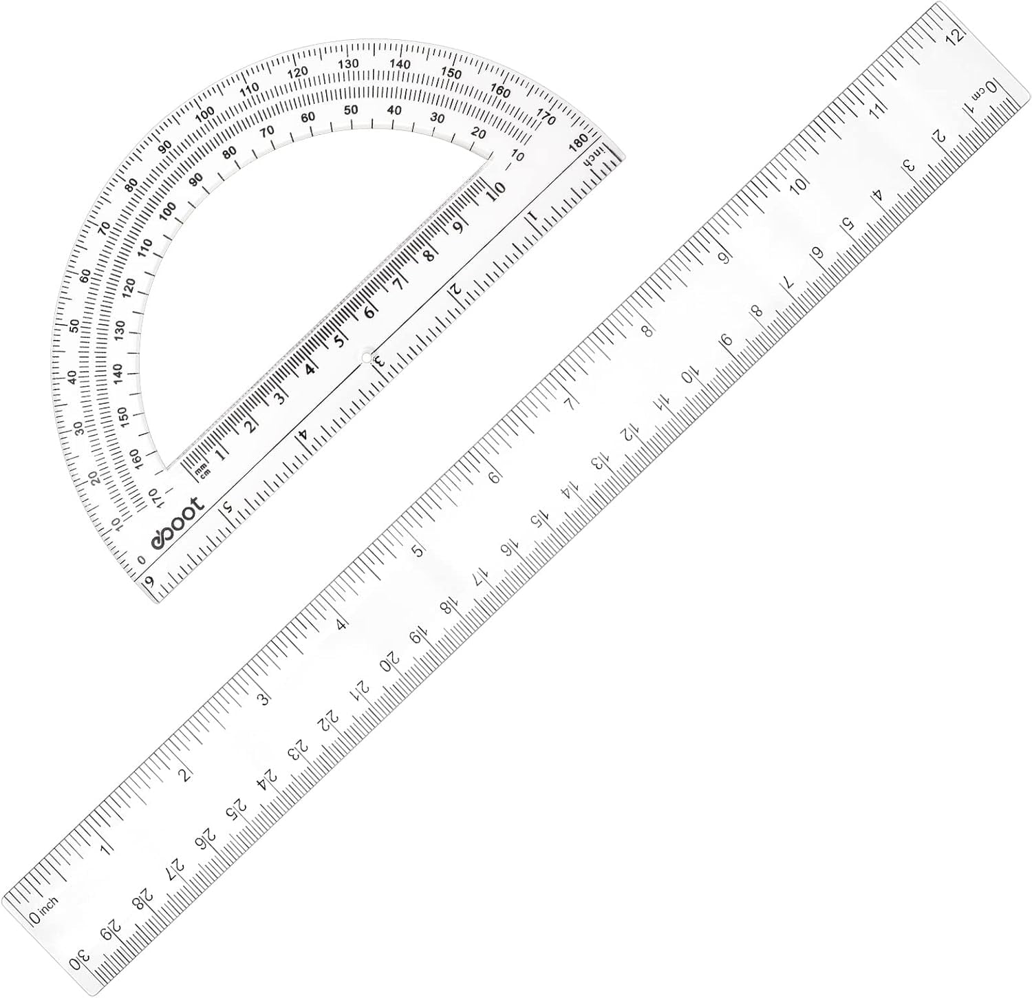 Plastic Protractor Set Clear Ruler Protractor Set Math Geometry ...