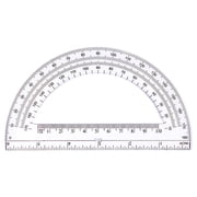 Plastic Protractor with 180 Degree Scale, Transparent Geometry Measuring Tool for Office Home, 6X3In