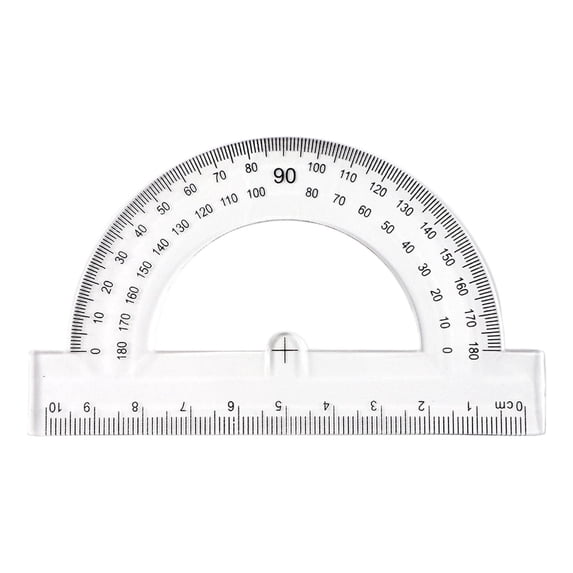 Plastic Protractor with Swing Arm, 180 Degree Angle Measurement Tool, Semi-Transparent Math Protractor for Geometry Classroom and School Students,1pc