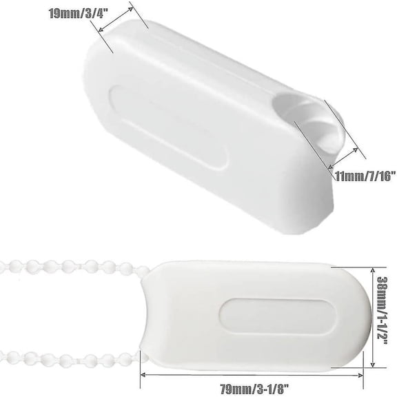 Plastic Pull String Pendants Curtain Cord Weights Window Shutter Safety Handle For Vertical Blind And Drapes(white)3pcs