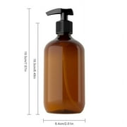 Plastic Pump Bottles 16.9 Ounce, Refillable Plastic Pump Bottles with Travel Lock (Brown)