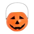 thumbnail image 1 of Plastic Pumpkin Bucket 7 Inch Halloween Candy Pail with Handle Reusable Trick or Treat Container for Party Favors, 1 of 5