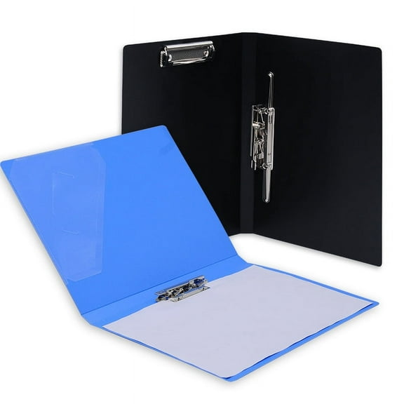 Blue A4 Size Plastic Punchless Binder Portfolio with Jumbo Clamp (0.8 Inch Capacity), Single Clip File Folder Report Cover and Clipboard, 1 Pack