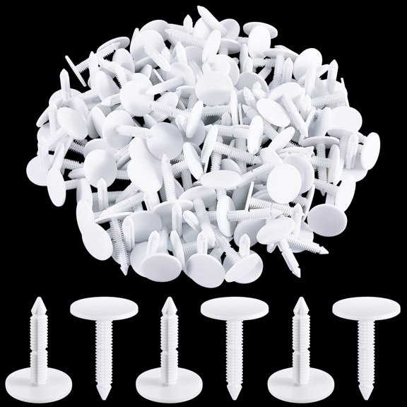 Plastic Push Fasteners, 300 Count, For Vapor Barriers And General Hardware Use