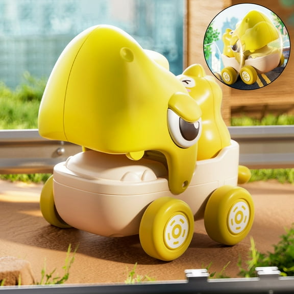 Plastic Push Pull Toy Car for t0ddlers, Mini Sensory Toys with Moving Mouth & Wheels, Fine Motor Skills Development Toy for Baby B0ys GirIs