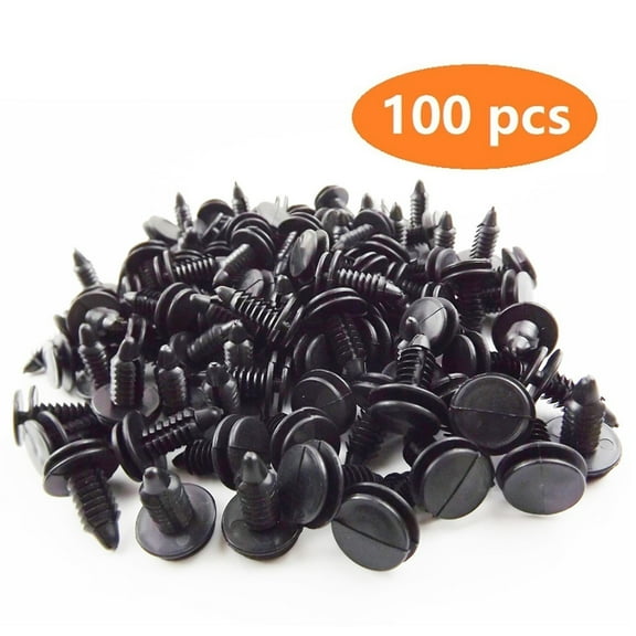 Plastic Push Rivets 8mm Bumper Clips Hood Fender Retainer Fasteners Universal for Honda Toyota Ford Chevrolet GMC Chrysler Dodge (100 Pcs)