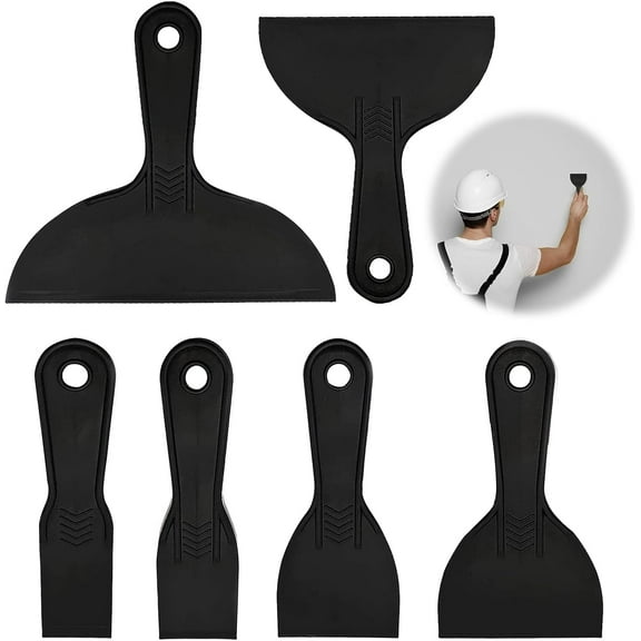 Plastic Putty Knife Set, 5 Pieces Plastic Scraper Tool, Wallpaper Scraper Plastic, Paint Scraper Plastic Tool for Spackling, Spatula Scraper, Filler Knife for Patching, Wall and Car Painting scrapers