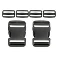 thumbnail image 1 of Plastic Quick Release Buckle, 2 Pack Plastic Quick Side Release Clips with 4 Pack Tri-Glide Slide Black 2", 1 of 6