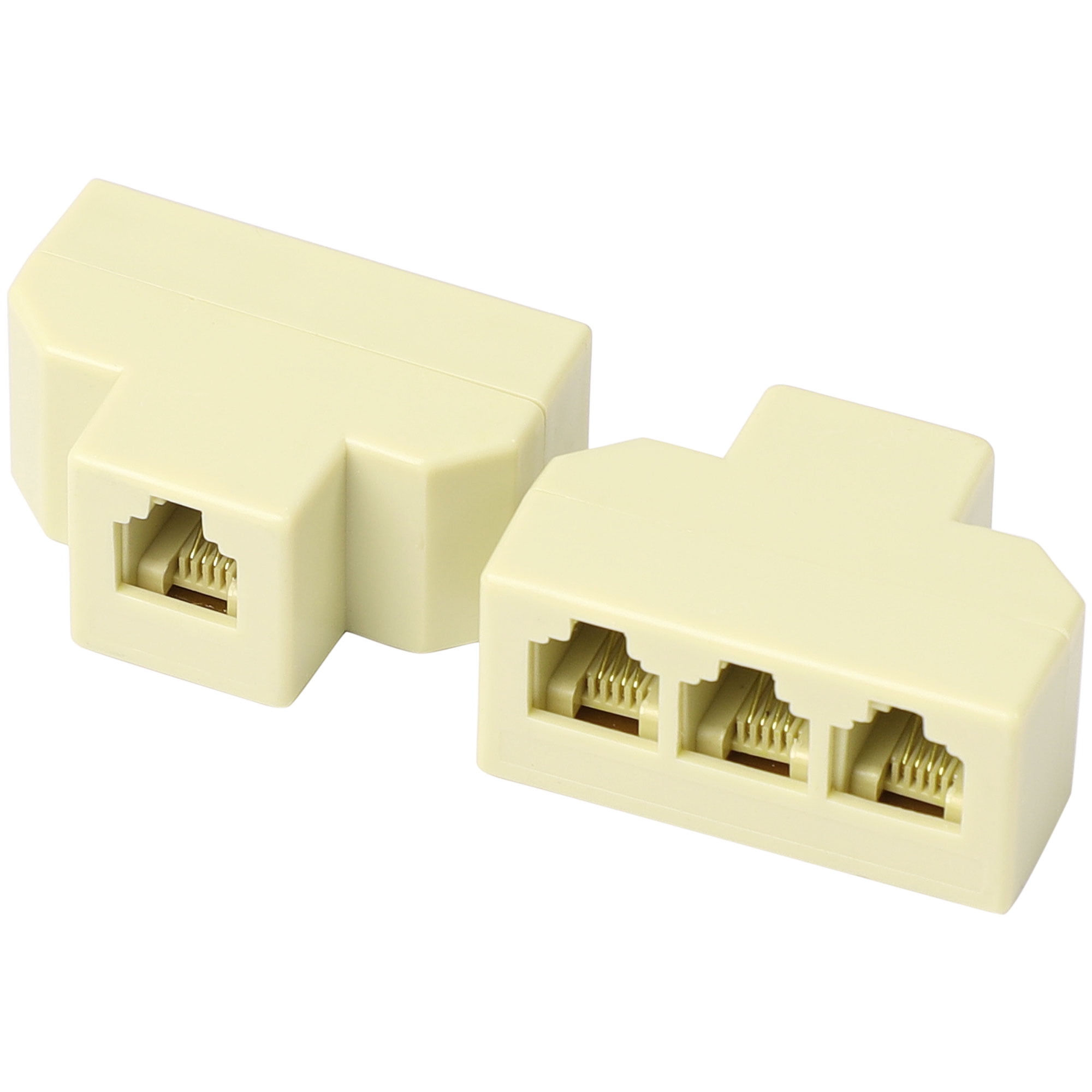 Plastic RJ11 1 to 3 Female Telephone Cable Line Modular Connector