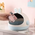 thumbnail image 1 of Plastic Rabbit Ear Storage Box with Lid for Desktop, Large Capacity Organizer for Hair Accessories, Cute Dustproof Basket for Vanity, 1 of 6