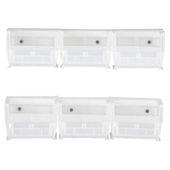Plastic Rails with 4 Clear Bins - 10.87 L x 5.5 W x 5 H in.