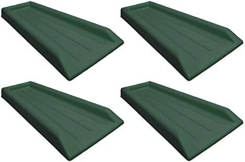 Plastic Rain Gutter Downspout Splash Block, Green (4Pack)