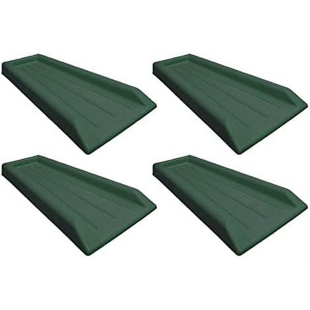 Plastic Rain Gutter Downspout Splash Block, Green (4Pack)