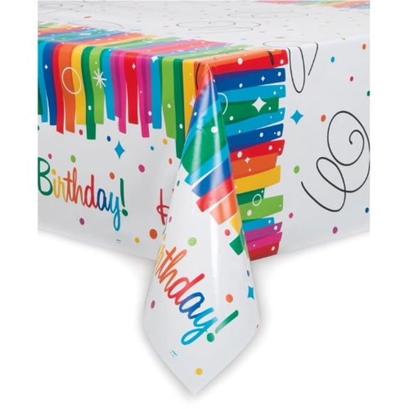 Plastic Rainbow Birthday Party Table Cover  84  X 54 (Pack of 12)