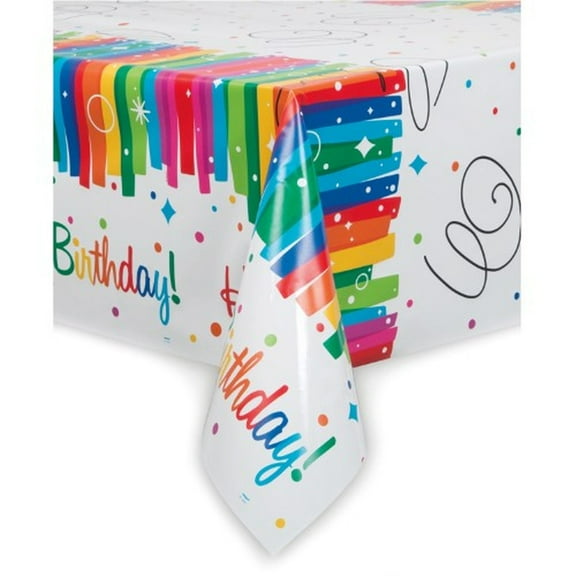 Plastic Rainbow Birthday Party Table Cover 84 X 54 (Pack of 48)