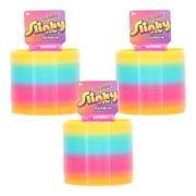Plastic Rainbow Slinky Toy 3-Pack   Classic Spring Fidget Set