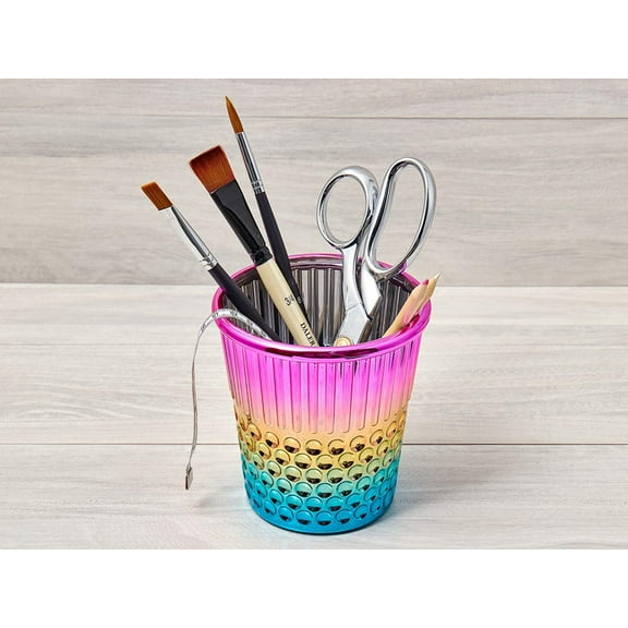 Plastic Rainbow Thimble Craft Container
