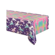 Unique Rainbow Unicorn Party Plastic Tablecloth, 84 x 54 in, 1ct