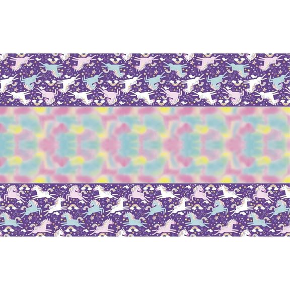 Plastic Rainbow Unicorn Party Tablecloth, 84 x 54in