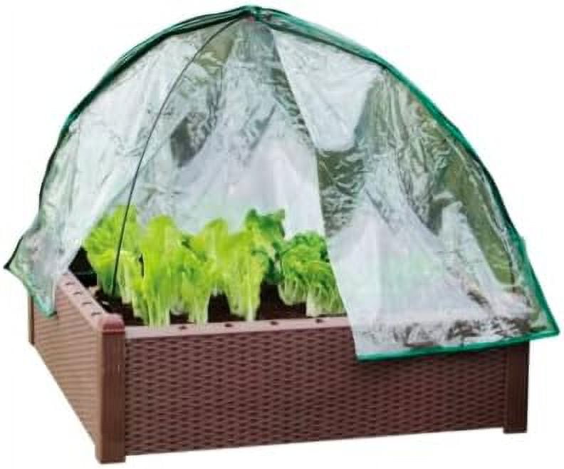 Plastic Raised Garden Bed With PVC Cover, 39" X 39" X 43.3"
