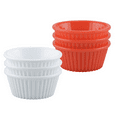 thumbnail image 1 of Plastic Ramekins, 3.5x1.5-in Ramekins, Classic Style Ramekins for Ice Cream Ramekins Ramekins Bowls, Set of 12, White & Red, 1 of 2