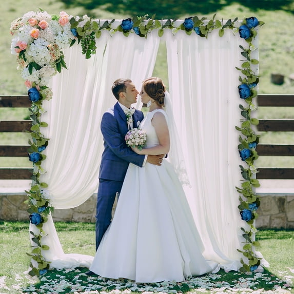 Plastic Rattan Decoration Artificial Ivy Garland 74.8Inch Blue Plastic Hanging Vines with Roses for Wedding Decor 1Pcs Rkxzt