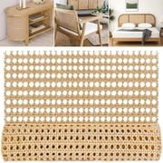 Plastic Rattan Roll 16" Width 3.3ft,rattan Cane Webbing Material Roll Cane Rattan Fabric Cane Webbing Peel and Stick for Repairing and Updating Chairs & Cabinets