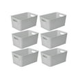 thumbnail image 1 of Plastic Rattan Storage Box Basket Organizer for Bathroom, Large, Gray Pack of 6, 1 of 4