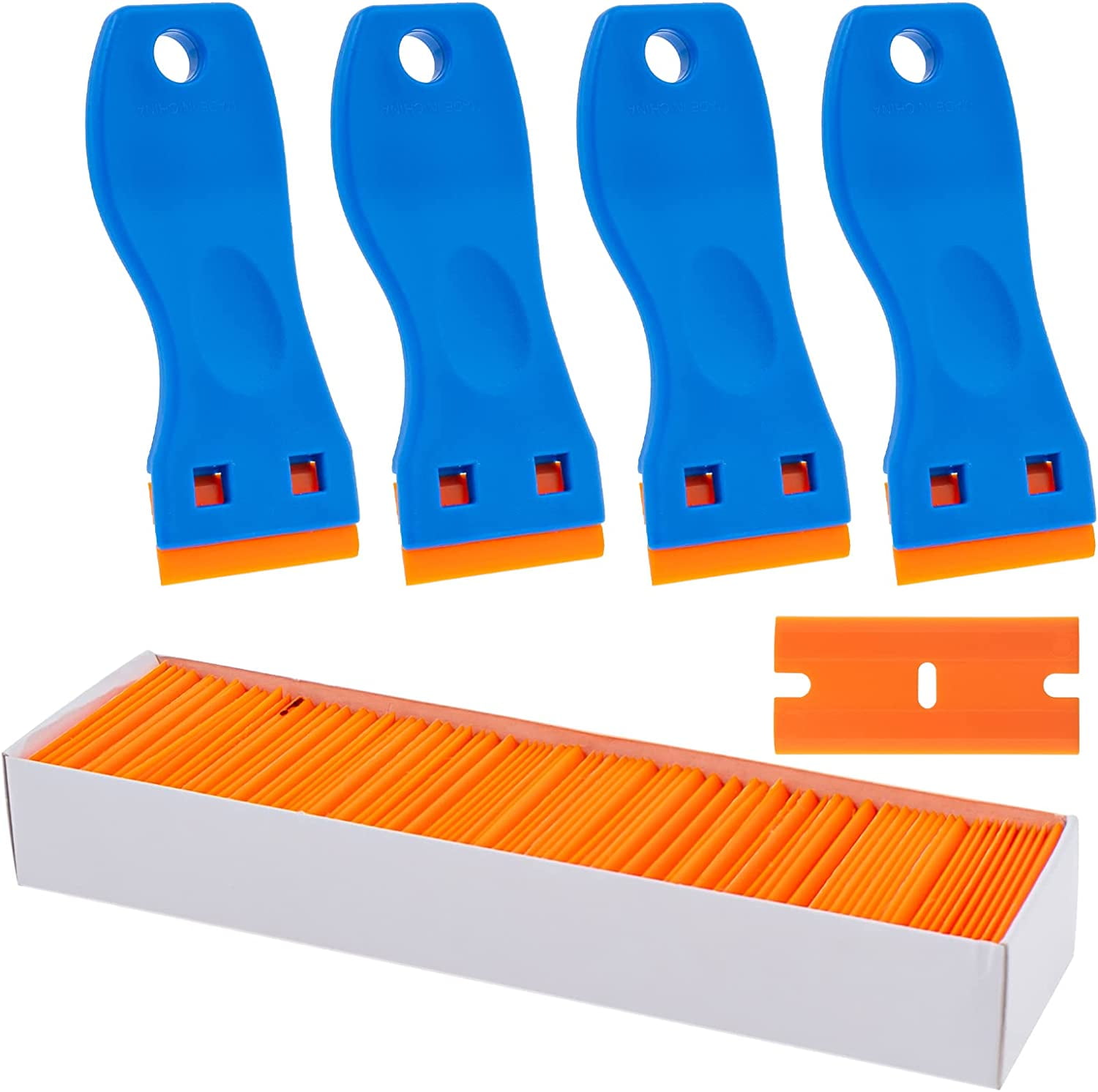 Plastic Razor Blade Scraper, 4 PCS Stickers Paint Labels Scraper