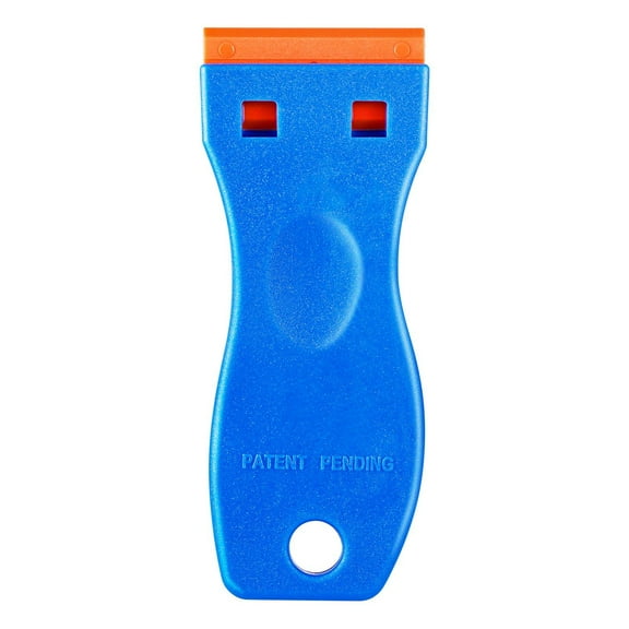 Plastic Razor Blade Scraper Set Includes 2 Handles & 120 POM Blades for Non-Marring Removal of Labels, Adhesive, Ice on Glass, Tiles