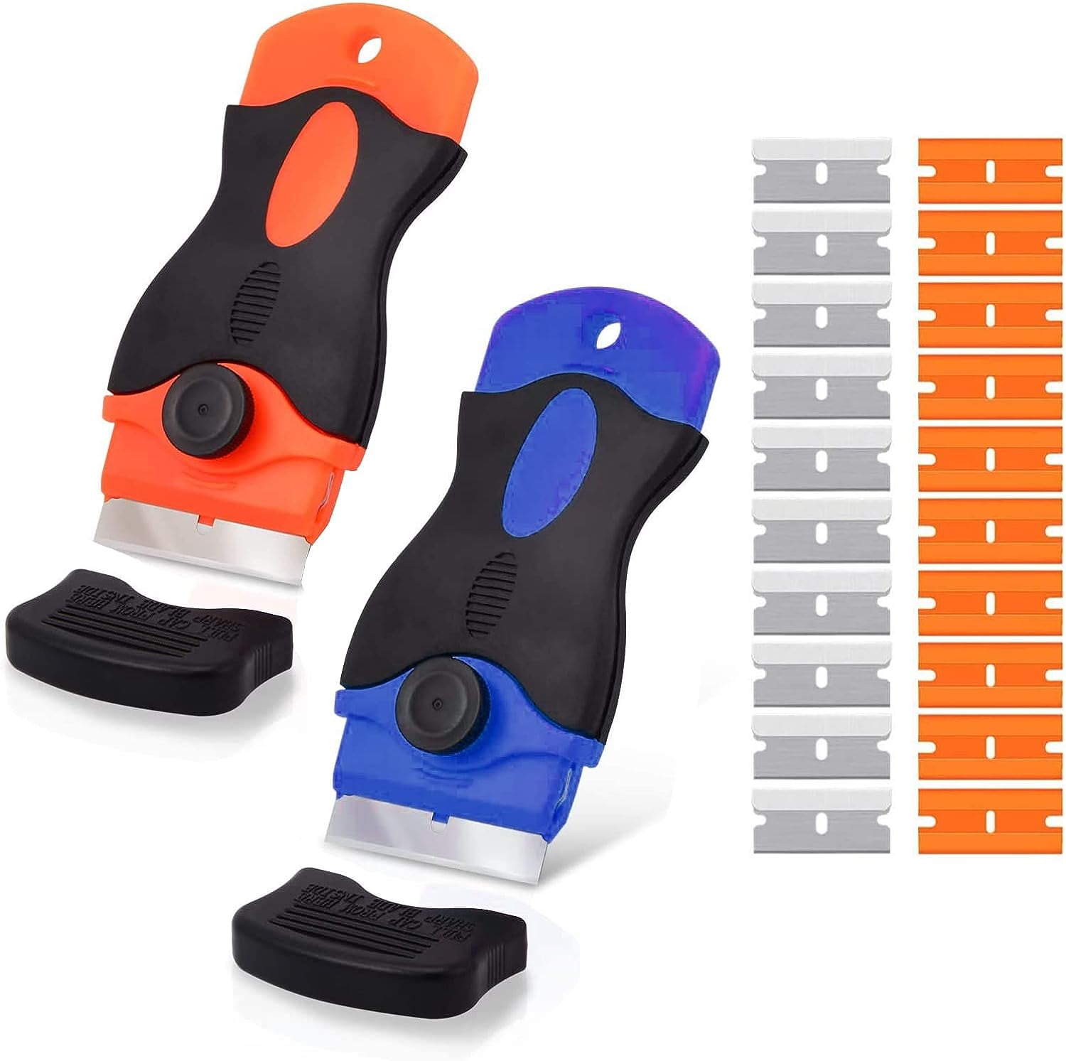 Plastic Razor Blade Scraper, Stove Scraper, Paint Scraper for Glass Cooktop Window Decal Cleaning with Blades