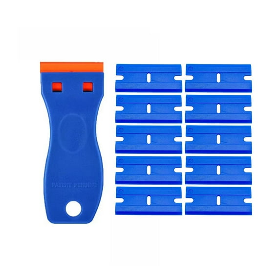 Plastic Razor Blade Scraper Tool Cleaning Scraper Remover for Car Window Labels Wrapping Installation Set Car Window Tint Tools (Scraper with 10pcs)
