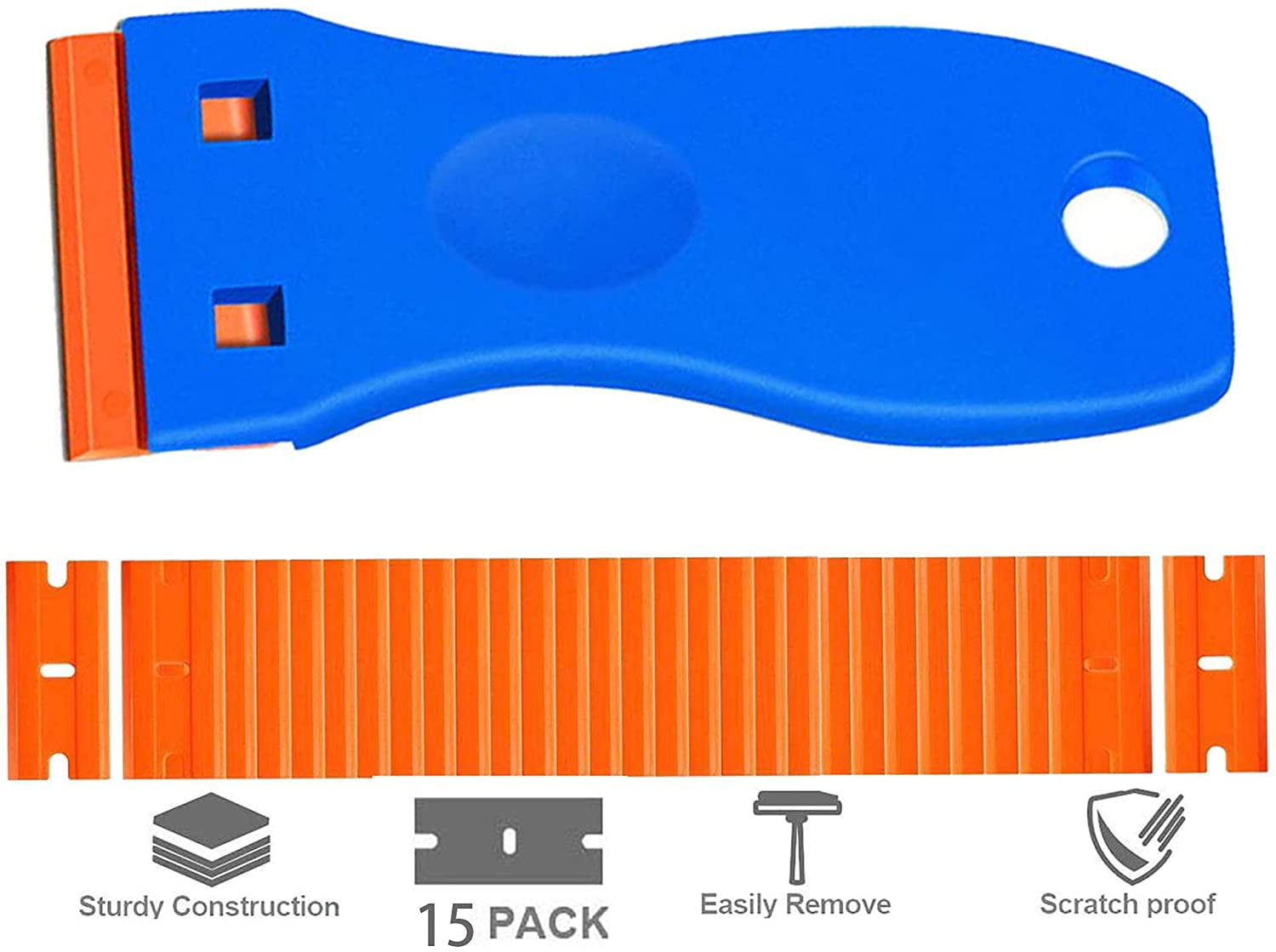 Plastic Razor Blade Scraper for Scraping Labels and Decal Stickers